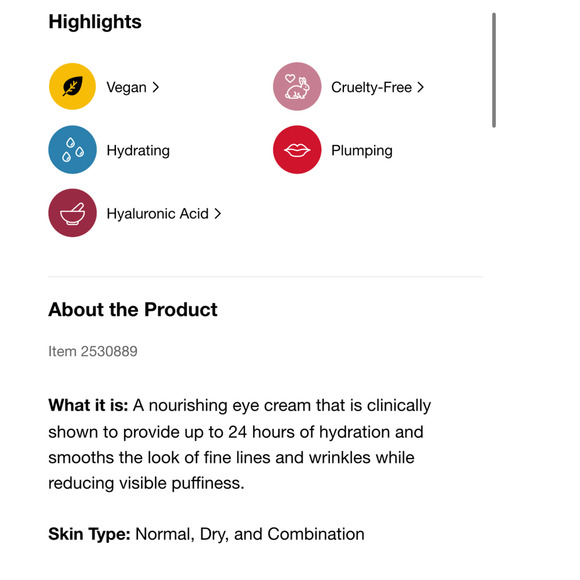 First Aid Beauty - Hydrating Eye Cream w/ Hydraluronic Acid - NEW - Picture 5 of 8